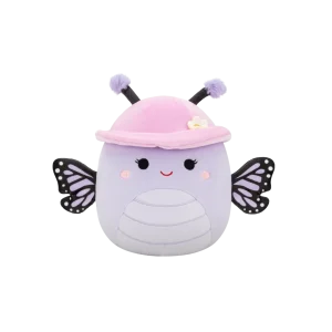 Squishmallows Bibiana la farfalla monarca con cappellino e fiori, 20 cm